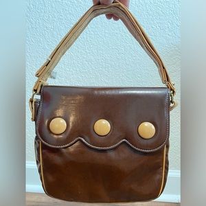 Vintage 50s 60s brown tan adjustable shoulder handbag purse by Kadin